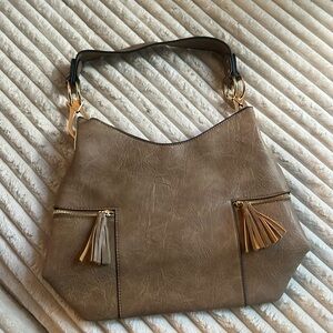 Tan western style shoulder bag